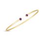 14K Amethyst Open Cuff Bangle