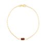 14K Garnet Paperclip Bracelet