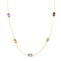 14K Multi-Gemstone Paperclip Chain