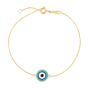 14K Blue Evil Eye Bracelet