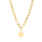 14K Heart Tag & Rolo Link Necklace 