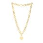 14K Heart Tag & Rolo Link Necklace 