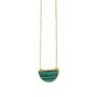 14K Malachite Geometric Half Moon Necklace