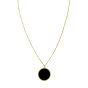 14K Onyx Inlay Circle Necklace