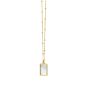 14K MOP Geometric Gem Rectangle Necklace