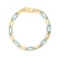 14K Turquoise Paperclip Gem Link Bracelet