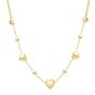 14K Adjustable Puff Heart Bead Necklace