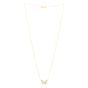 14K Gold Diamond Cut Checkered Butterfly Necklace