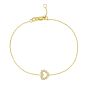 14K Petite Diamond Heart Bracelet