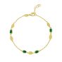 14K Hexagon Malachite Inlay Links Bracelet