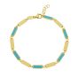 14K Turquoise Rectangle Links Bracelet