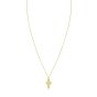 14K Diamond-Cut Cross Necklace