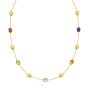 14K Oval Gem & Bead Necklace