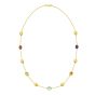 14K Oval Gem & Bead Necklace