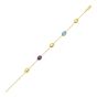 14K Oval Gem & Bead Bracelet