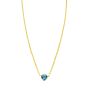14K Blue Topaz Heart Necklace