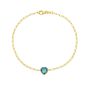 14K Blue Topaz Heart Bracelet