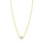 14K White Topaz Heart Necklace