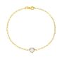 14K White Topaz Heart Bracelet