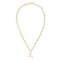 14K Gold T-Bar & Ring Necklace