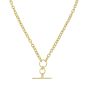 14K Gold T-Bar & Ring Necklace