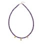 14k Gold Charm Station Amethyst Beads Necklace