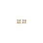 14K Gold 4mm Princess Cut CZ Stud Earring