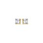 14K Gold 6mm Princess Cut CZ Stud Earring
