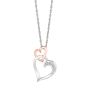 Silver Diamond .03ct Interlocked Hearts Necklace 