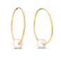14K Gold Round Endless Pearl Earring