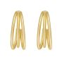 14K Triple Row C Hoop Earrings