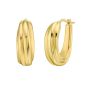 14K Ribbed Hoops