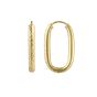 14K Endless Engraved Paperclip Hoops 