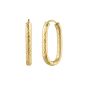14K Endless Engraved Paperclip Hoops 