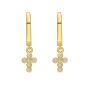 14K Petite Diamond Cross Earrings