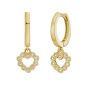 14K Petite Diamond Heart Earrings