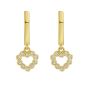14K Petite Diamond Heart Earrings