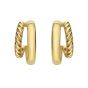 14K Gold Cable Double Hoop