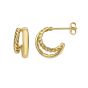 14K Gold Cable Double Hoop