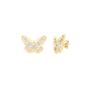 14K Gold Diamond Cut Checkered Butterfly Studs