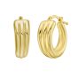 14K 3-Row Graduated Hoops