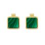 14K Malachite Square Stud