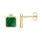 14K Malachite Square Stud