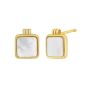 14K MOP Square Stud