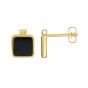14K Black Onyx Square Stud
