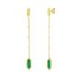 14K Hexagon Malachite Drop Earrings