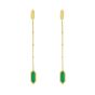 14K Hexagon Malachite Drop Earrings