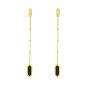 14K Hexagon Onyx Drop Earrings