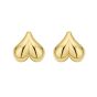 14K Puffed Bubble Heart Studs