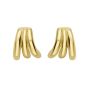 14K Triple Row Splayed Hoops